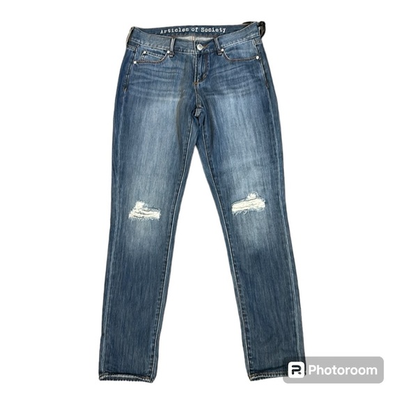 Articles of Society Distressed Boyfriend Jeans Women Size 24 - Picture 1 of 13